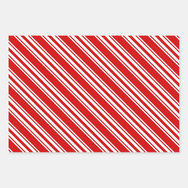 candy cane patterned wrapping paper (Front)