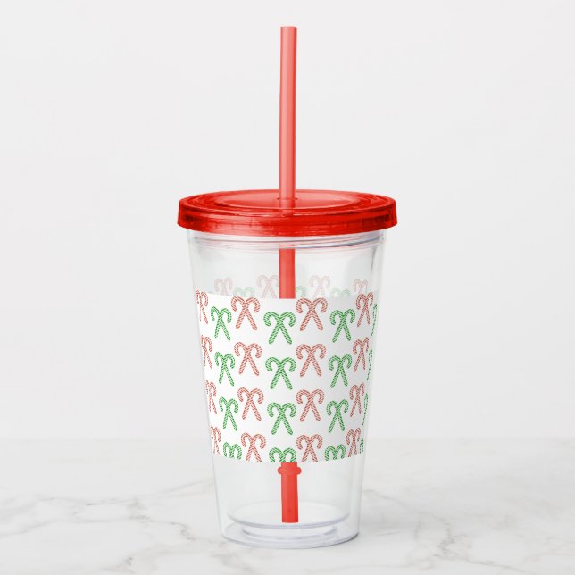 Candy cane/peppermint  acrylic tumbler (Front)