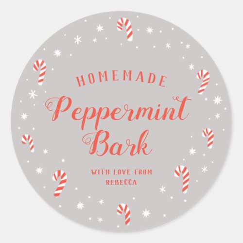 Candy Cane Peppermint Bark Homemade Christmas tag