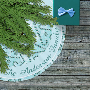 Candy Cane Peppermint Christmas Brushed Polyester Tree Skirt