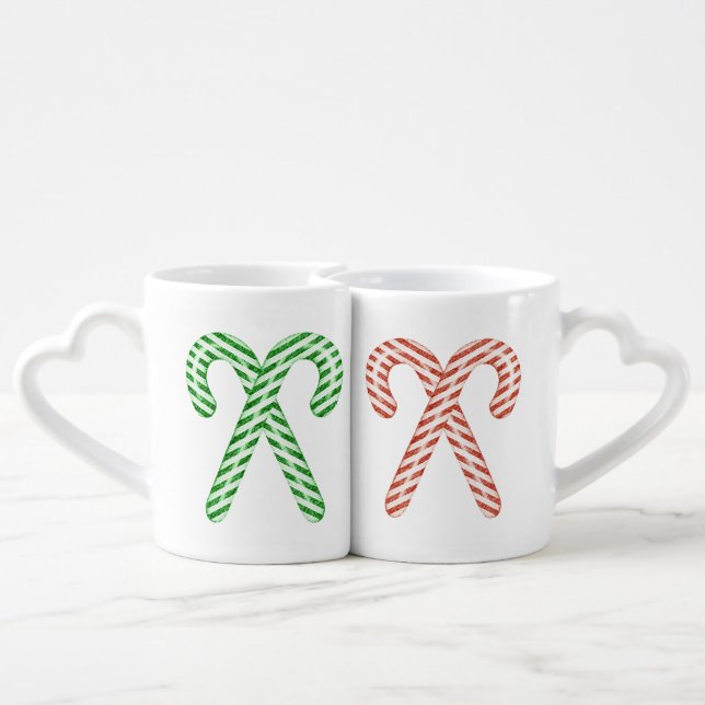 Candy cane/peppermint coffee mug set (Back Nesting)