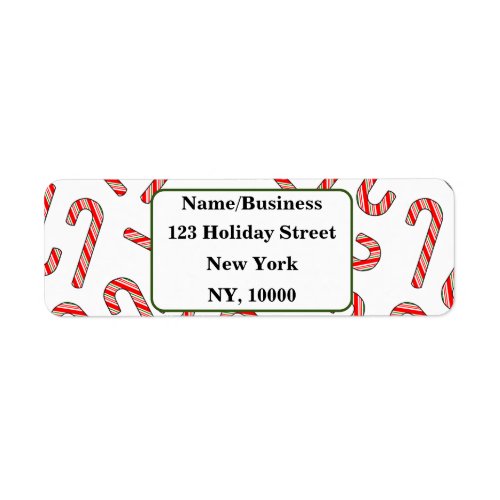 Candy Cane Peppermint Custom Christmas Label