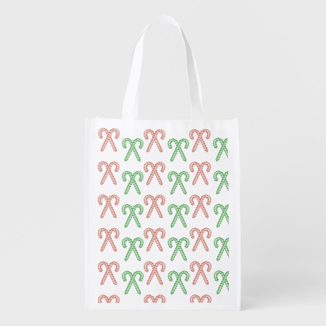 Candy cane/peppermint  grocery bag (Front)