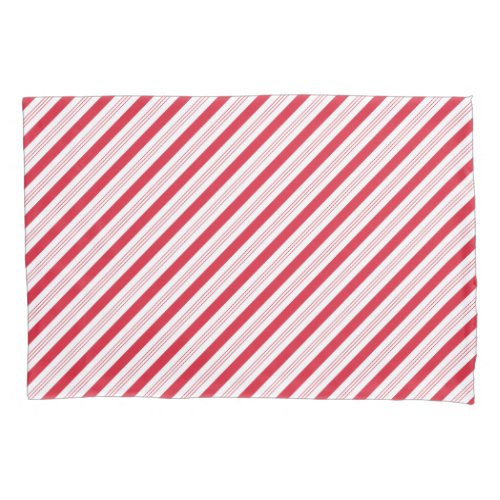 Candy Cane Peppermint Holiday Red White Striped Pillow Case