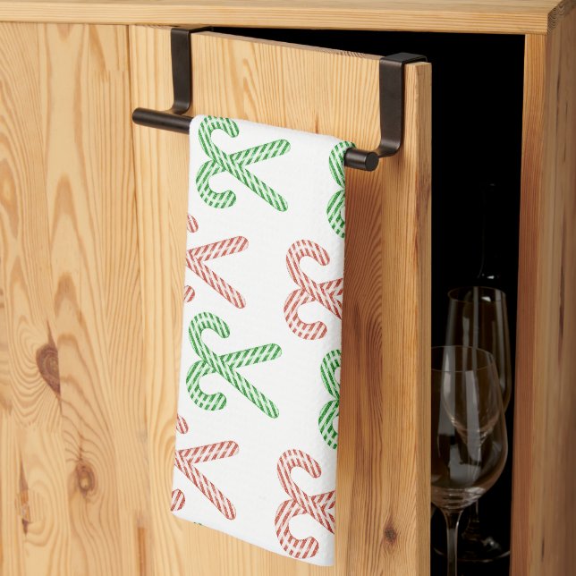 Candy cane/peppermint kitchen towel (Thirds Fold)