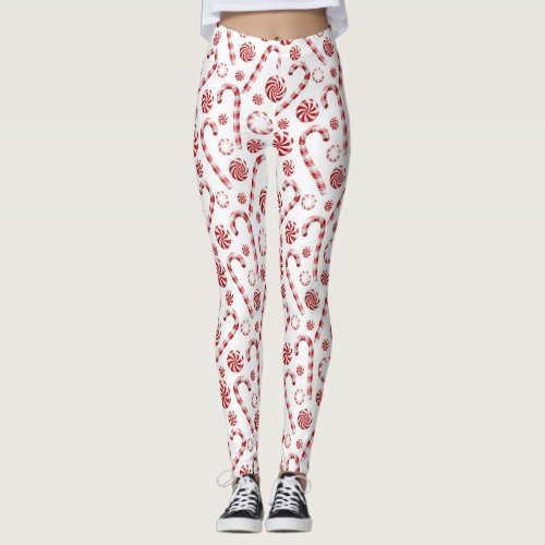 Candy Cane Peppermint  Leggings