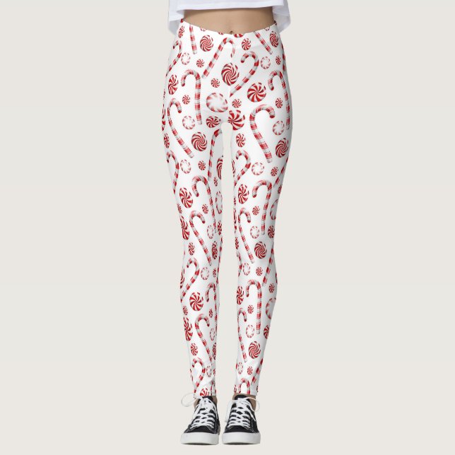 Candy Cane Peppermint  Leggings (Front)