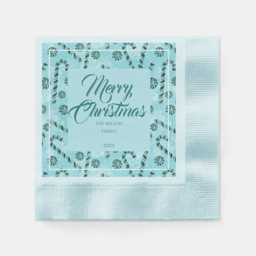 Candy Cane Peppermint Paper Napkin