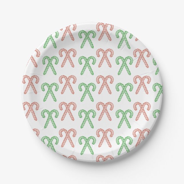Candy cane/peppermint  paper plates (Front)