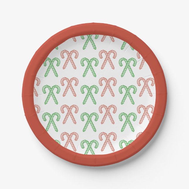Candy cane/peppermint paper plates (Front)