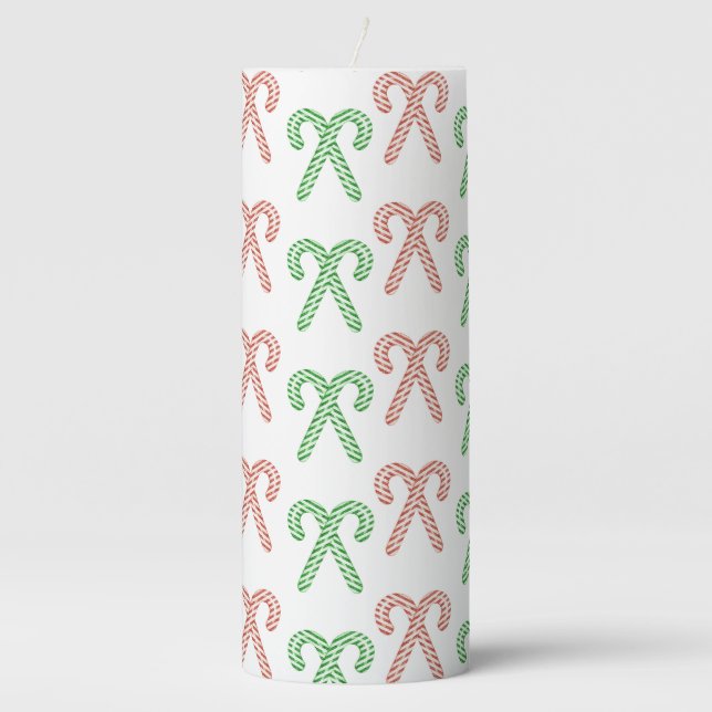 Candy cane/peppermint pillar candle (Front)