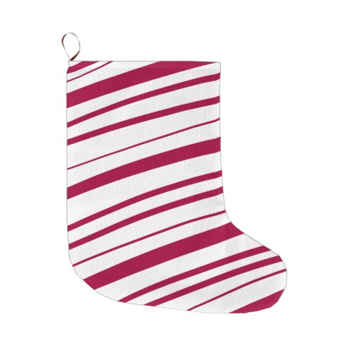 Candy Cane Peppermint Stripe Large Christmas Stocking