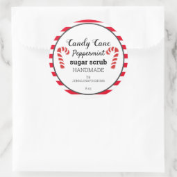 Candy Cane Peppermint Sugar Scrub Custom Labels | Zazzle