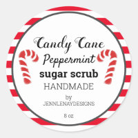 Candy Cane Peppermint Sugar Scrub Custom Labels