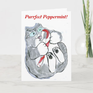 Candy Cane.... Peppermint, Yum! Holiday Card