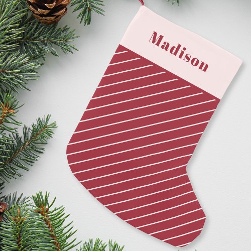 Candy Cane Personalized Small Christmas Stocking