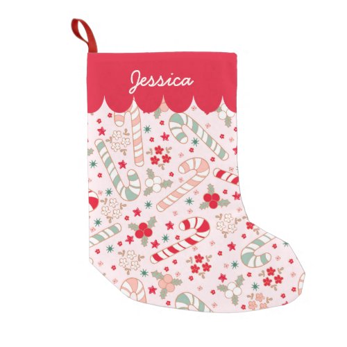 Candy Cane Personalized Small Christmas Stocking