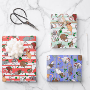 Candy Cane Pet Rattie Christmas! Wrapping Paper Sheets