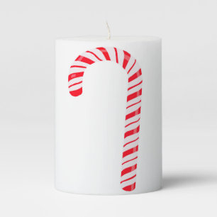 Candy Cane Pillar Candle