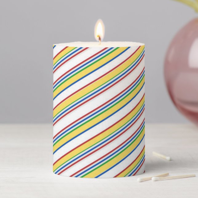 Candy Cane Pillar Candle (In Situ)