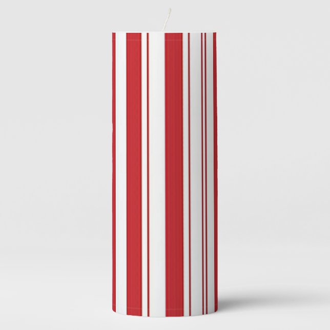 Candy Cane Pillar Candle (Front)