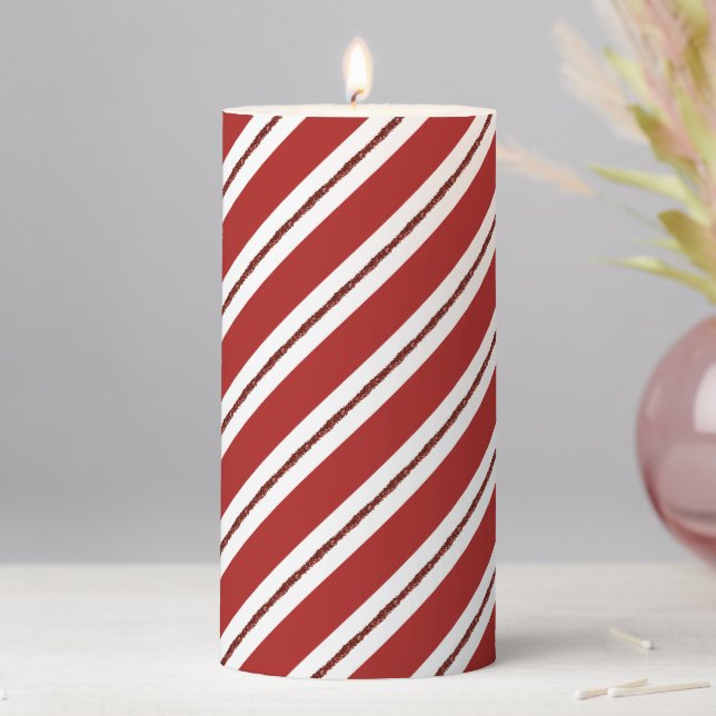 Candy Cane Pillar Candle (In Situ)