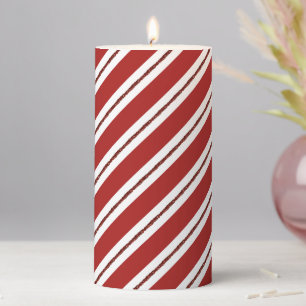 Candy Cane Pillar Candle