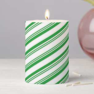 Candy Cane Pillar Candle