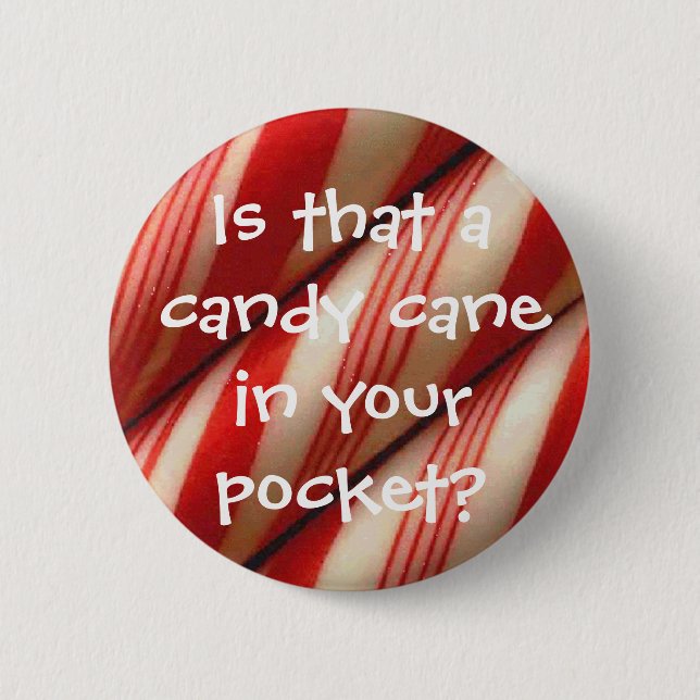 Candy Cane Pinback Button (Front)
