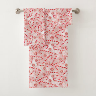 Candy Cane pink Christmas   Bath Towel Set