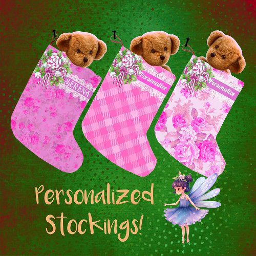 Candy Cane Pink Christmas Stocking