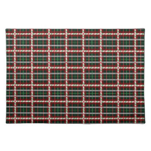Candy Cane Plaid Christmas Stripe Cloth Placemat