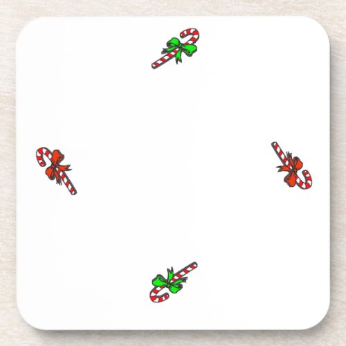 Candy Cane Plastic Coaster