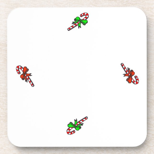 Candy Cane Plastic Coaster (Front)