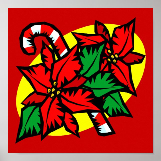 candy cane poinsettia poster (Front)
