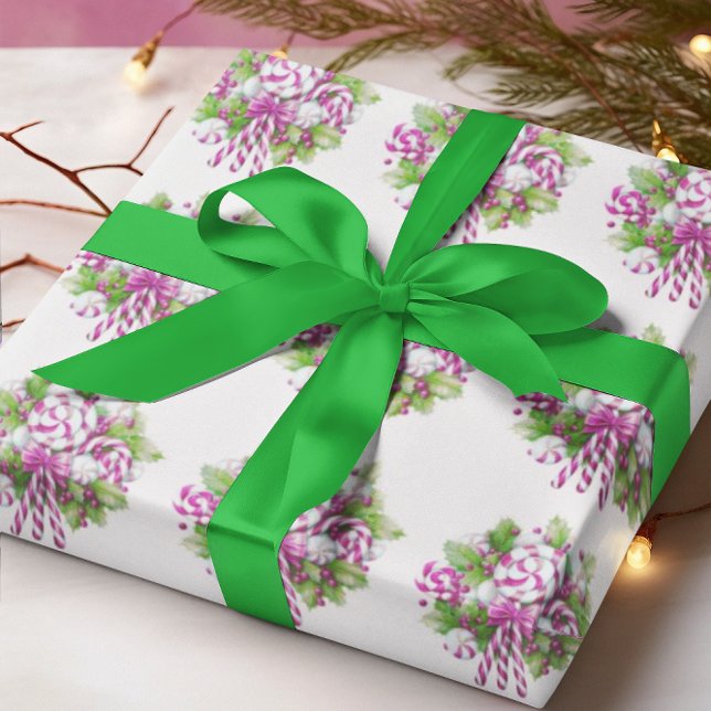 Candy Cane Purple and Pink Christmas  Wrapping Paper (Creator Uploaded)