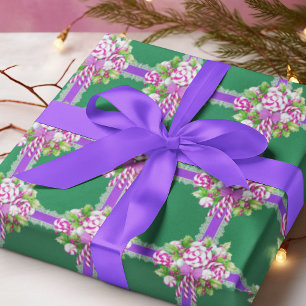Candy Cane Purple and Pink Christmas Wrapping Paper