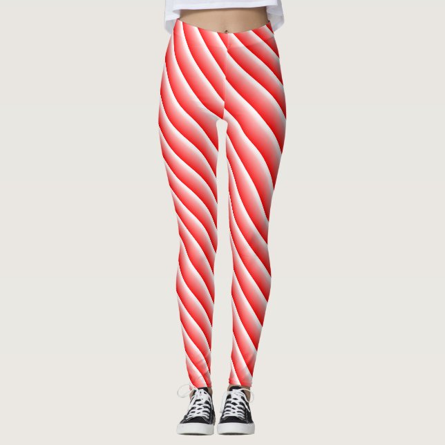 Candy cane racing stripe leggings (Front)