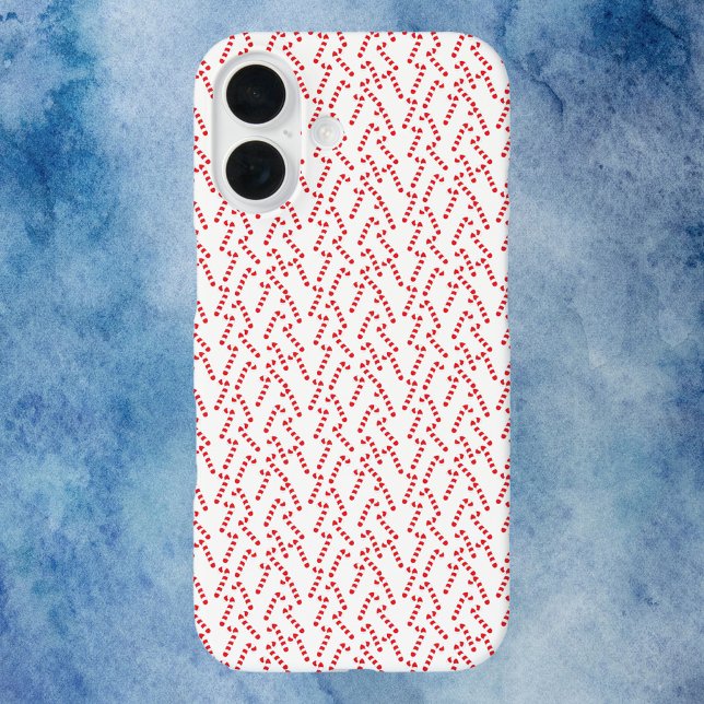 Candy Cane Red and White Pattern Iphone Case (A phone case with a red and white candy cane pattern)