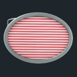 Candy Cane Red and White Simple Horizontal Striped Belt Buckle<br><div class="desc">Candy Cane Red and White Simple Horizontal Striped.</div>