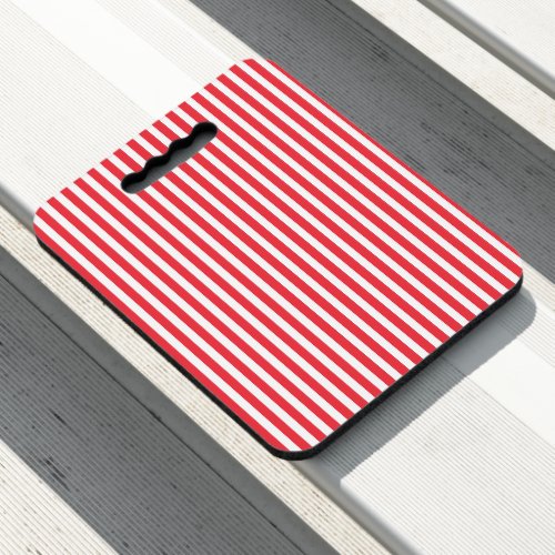 Candy Cane Red and White Simple Horizontal Striped Seat Cushion