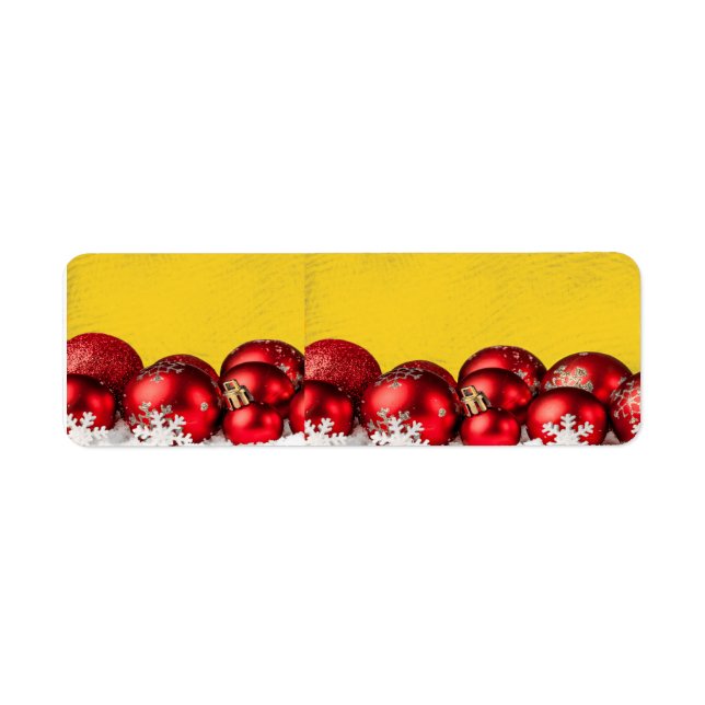 Candy Cane Red Christmas balls Label (Front)