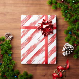 Candy Cane Red Stripes Christmas Wrapping Paper