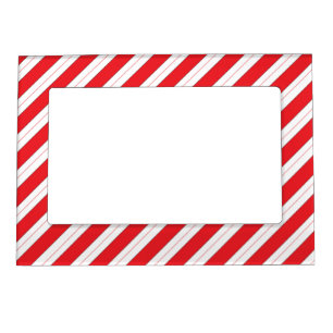 Candy Cane Red Stripes Magnetic Frame
