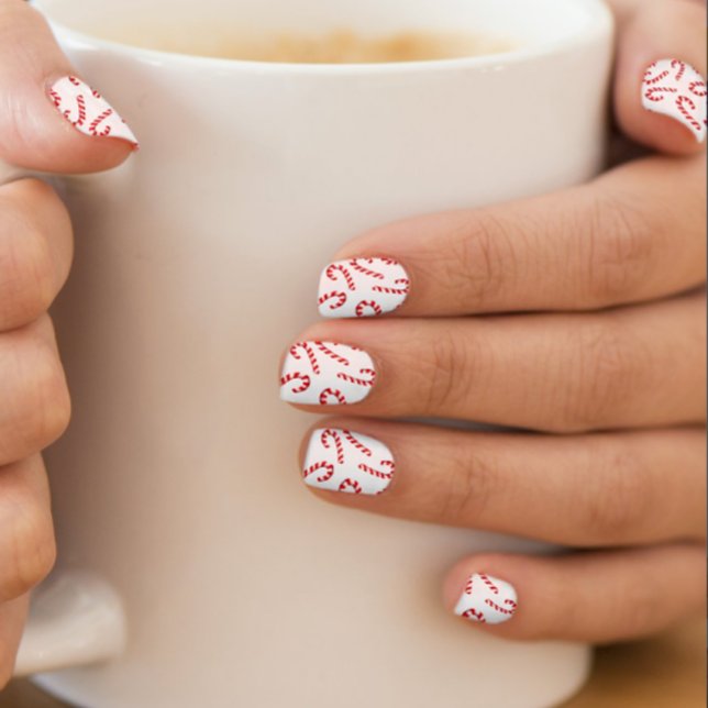 Candy cane Red White Stripe Minx Nail Art (Creator Uploaded)