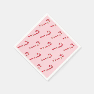 Candy cane red white stripes on pink watercolor napkins
