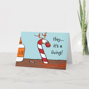 Candy Cane Reindeer Christmas Cards by csinvitations at Zazzle