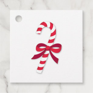 Candy Cane Ribbon Classic Illustration Favor Tags