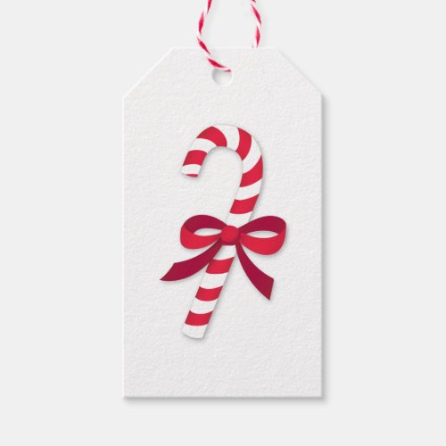 Candy Cane Ribbon Classic Illustration Gift Tags
