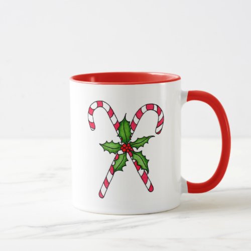 Candy Cane Ringer Mug